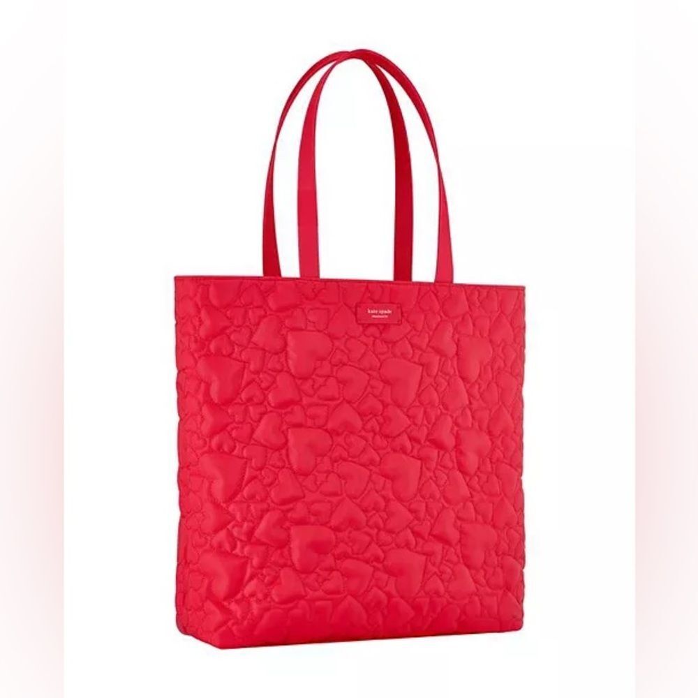 Kate Spade Fragrances Red Hearts Quilted Tote Bag